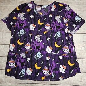 Hello Kitty Spooky Halloween Scrub Top